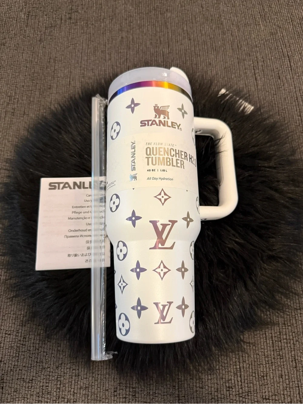 Stanley x Monogram White Quencher H2.0 Tumbler 40oz